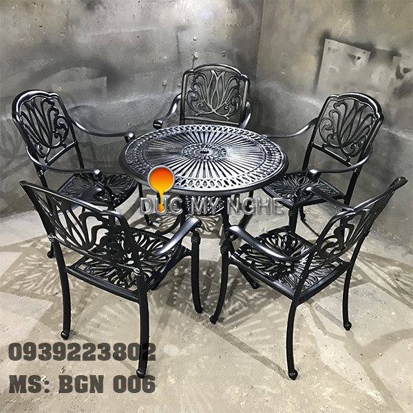 Bàn ghế nhôm đúc BGN 006